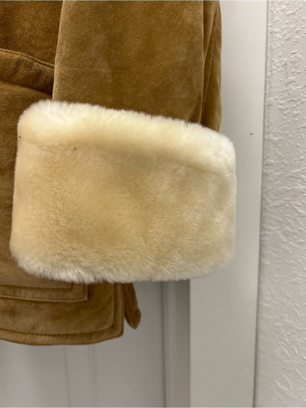 🤎 Dennis Basso Genuine Leather Shearling Coat 1X Camel Aspen Chic - Picture 3 of 9